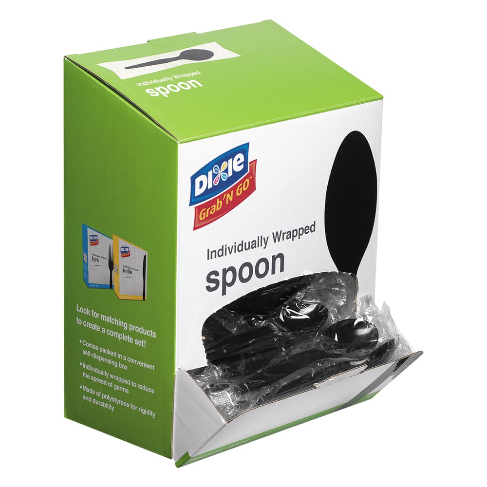 Pactiv - Paper & Plastic Cups, Plates, Bowls & Utensils; Breakroom Accessory Type: Teaspoon ; Breakroom Accessory Description: Utensils-Disposable Teaspoon ; Color: Black - Exact Tool & Supply