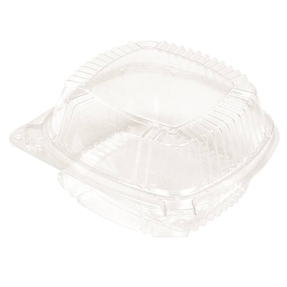 Pactiv - Food Containers; Type: Container ; Shape: Square ; Volume Range: Smaller than 64 oz. ; Height (Decimal Inch): 3.000000 ; Diameter/Width (Decimal Inch): 5.2500 ; Length (Decimal Inch): 5.2500 - Exact Tool & Supply