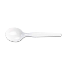 Dixie - Paper & Plastic Cups, Plates, Bowls & Utensils; Breakroom Accessory Type: Soup Spoon ; Breakroom Accessory Description: Utensils-Disposable Soup Spoon ; Color: White - Exact Tool & Supply