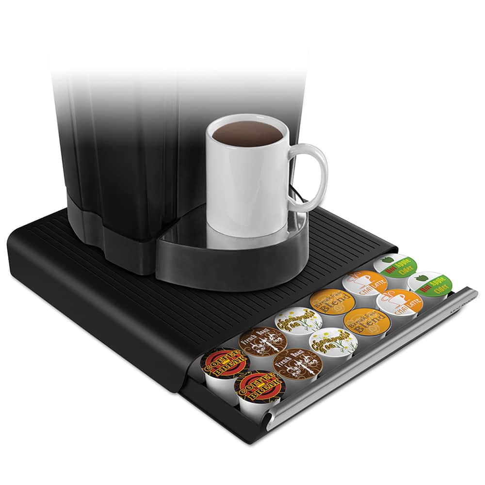 Mind Reader - Coffee, Tea & Accessories; Breakroom Accessory Type: Coffee Condiment/Cup Organizer ; For Use With: 26 Coffee Pods ; Breakroom Accessory Description: Condiment Organizers-K-Cup Rack ; Color: Black - Exact Tool & Supply