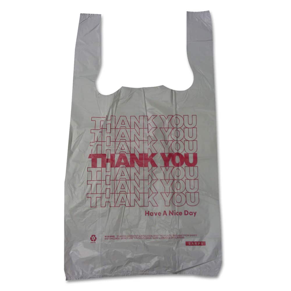 Barnes Paper Company - Paper Bags; Type: Shopping Bag ; Color: White ; Size: 10 x 5 x 19 ; Material: High-Density Polyethylene - Exact Tool & Supply