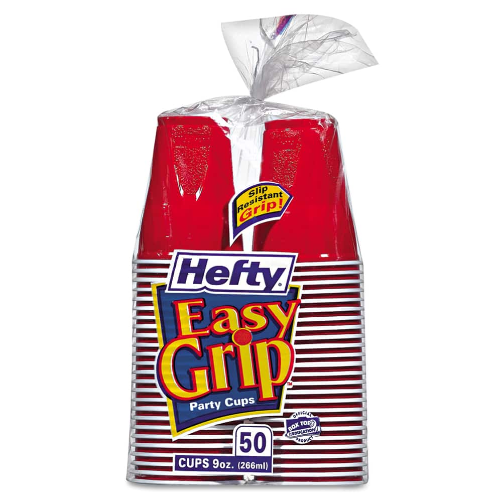 Hefty - Paper & Plastic Cups, Plates, Bowls & Utensils; Breakroom Accessory Type: Plastic Cold Cups ; Breakroom Accessory Description: Cups-Cold Drink; Plastic ; Color: Red - Exact Tool & Supply