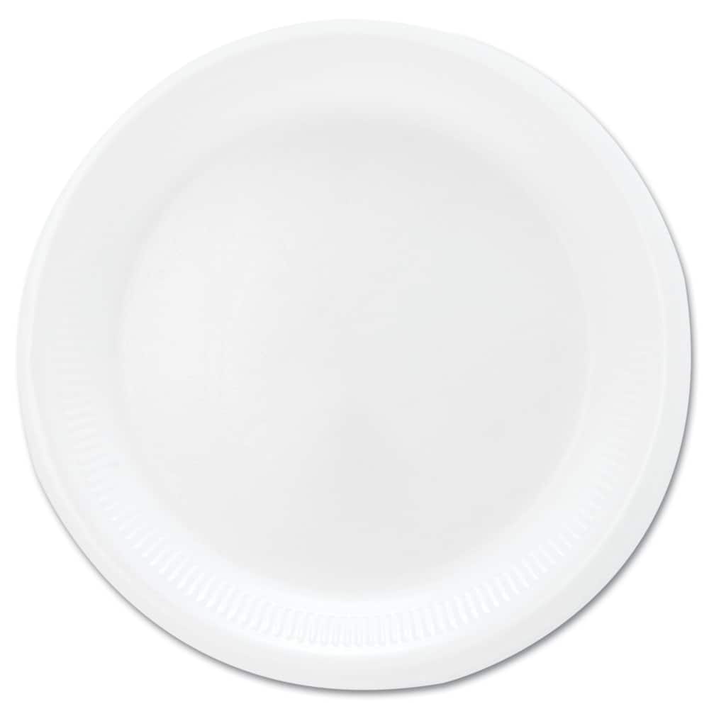 DART - Paper & Plastic Cups, Plates, Bowls & Utensils; Breakroom Accessory Type: Plates ; Breakroom Accessory Description: Dinnerware-Plate; Foam ; Color: White - Exact Tool & Supply