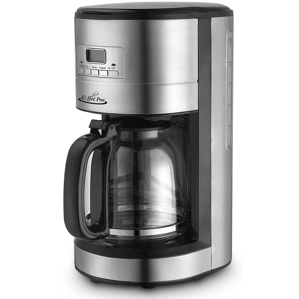 Coffee Pro - Coffee Makers; Coffee Maker Type: 12-Cup Automatic Drip Coffee Maker ; For Use With: Coffee ; Color: Stainless Steel ; Special Item Information: 1 Burner; 1 Warmer - Exact Tool & Supply
