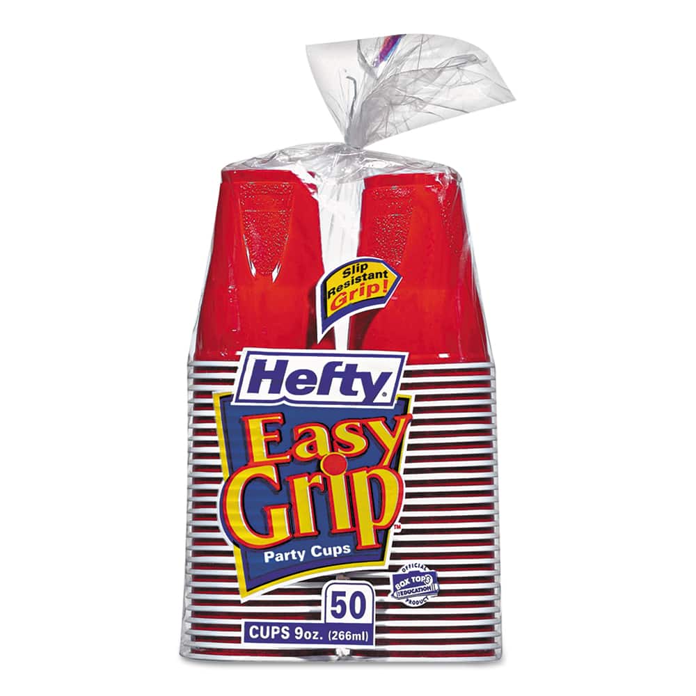 Hefty - Paper & Plastic Cups, Plates, Bowls & Utensils; Breakroom Accessory Type: Plastic Cold Cups ; Breakroom Accessory Description: Cups-Cold Drink; Plastic ; Color: Red - Exact Tool & Supply