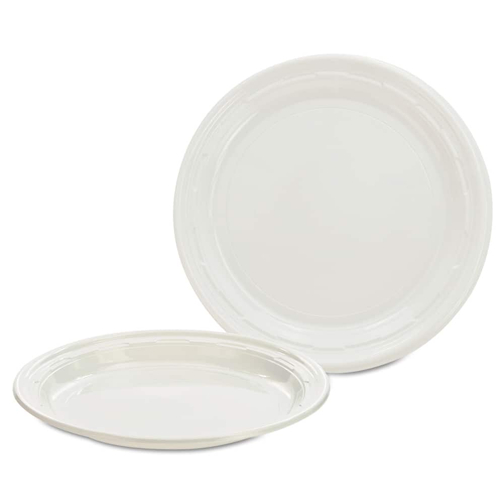 DART - Paper & Plastic Cups, Plates, Bowls & Utensils; Breakroom Accessory Type: Plates ; Breakroom Accessory Description: Dinnerware-Plate; Plastic ; Color: White - Exact Tool & Supply
