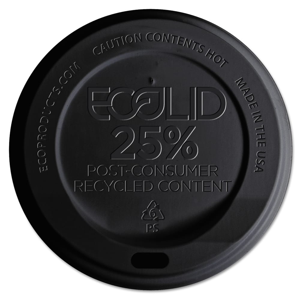 ECO PRODUCTS - Paper & Plastic Cups, Plates, Bowls & Utensils; Breakroom Accessory Type: Hot Cup Lid ; Breakroom Accessory Description: Cup Lids-Hot Cup ; Color: Black - Exact Tool & Supply
