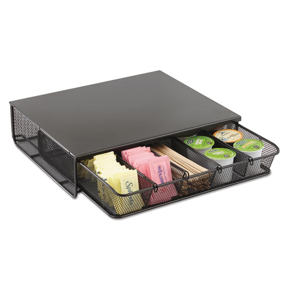 Safco - Coffee, Tea & Accessories; Breakroom Accessory Type: Coffee Condiment/Cup Organizer ; Breakroom Accessory Description: Condiment Organizers-Coffee Condiment Station ; Color: Black - Exact Tool & Supply