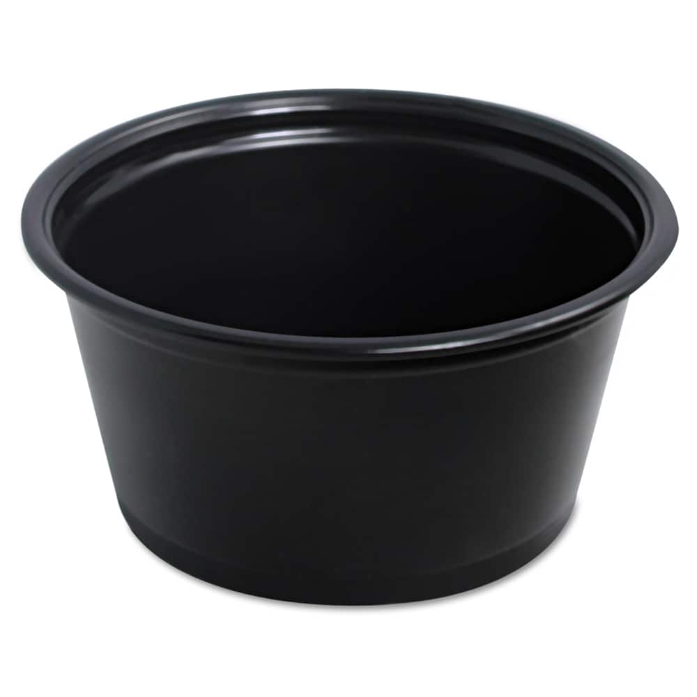 DART - Paper & Plastic Cups, Plates, Bowls & Utensils; Breakroom Accessory Type: Portion Cup ; Breakroom Accessory Description: Cups-Portion; Plastic ; Color: Black - Exact Tool & Supply