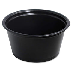 DART - Paper & Plastic Cups, Plates, Bowls & Utensils; Breakroom Accessory Type: Portion Cup ; Breakroom Accessory Description: Cups-Portion; Plastic ; Color: Black - Exact Tool & Supply