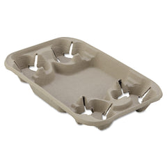 Chinet - Paper & Plastic Cups, Plates, Bowls & Utensils; Breakroom Accessory Type: Cup Carrier ; Breakroom Accessory Description: Cup Trays-Four Cups+Food ; Color: Beige - Exact Tool & Supply