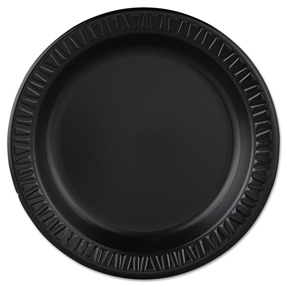 DART - Paper & Plastic Cups, Plates, Bowls & Utensils; Breakroom Accessory Type: Plates ; Breakroom Accessory Description: Dinnerware-Plate; Foam ; Color: Black - Exact Tool & Supply
