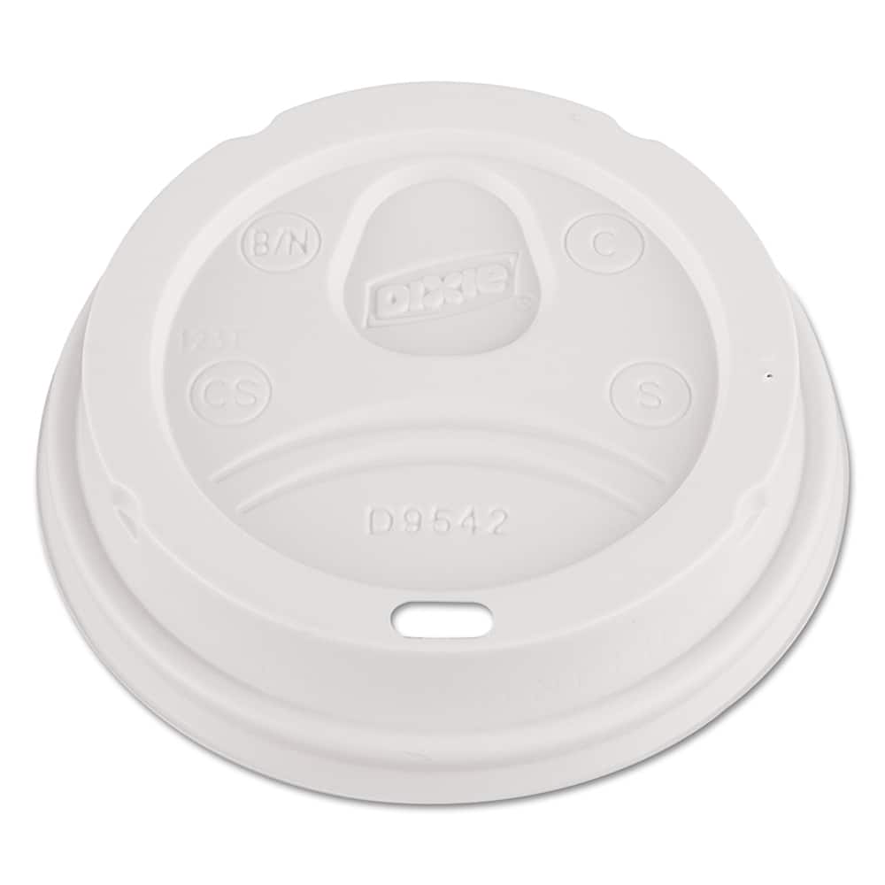Dixie - Paper & Plastic Cups, Plates, Bowls & Utensils; Breakroom Accessory Type: Hot Cup Lid ; Breakroom Accessory Description: Cup Lids-Hot Cup ; Color: White - Exact Tool & Supply