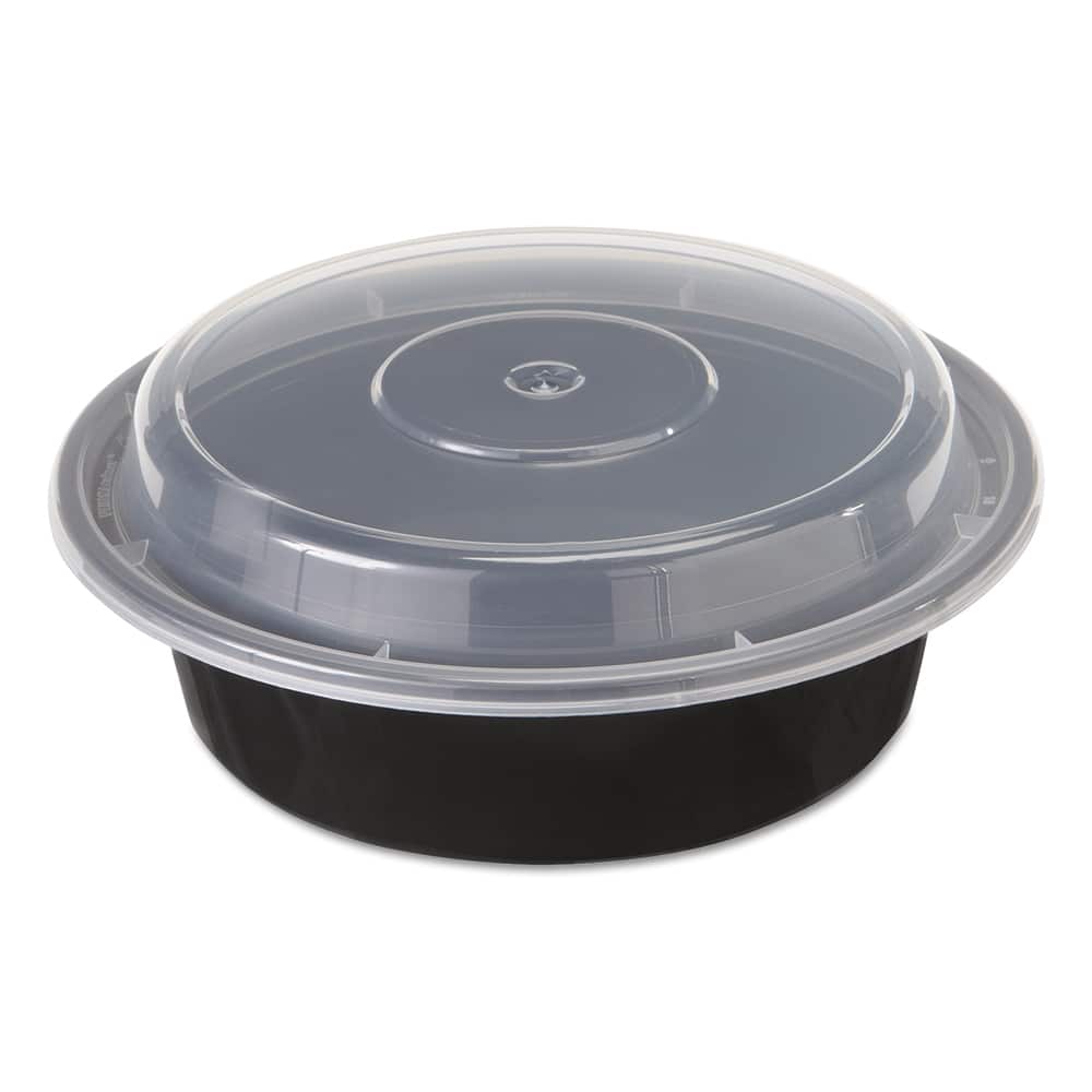 Pactiv - Food Containers; Type: Takeout Container ; Shape: Round ; Volume Range: Smaller than 64 oz. ; Height (Decimal Inch): 2.000000 ; Diameter/Width (Decimal Inch): 6.0000 ; Length (Decimal Inch): 6.0000 - Exact Tool & Supply