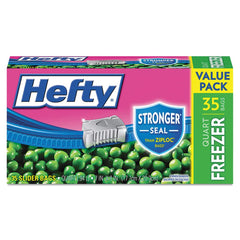 Hefty - Reclosable Food & Sandwich Bags; Volume Capacity: 1 Qt. ; Width (Inch): 7 ; Container Shape: Rectangle ; Height (Inch): 8 ; Material: Plastic ; Thickness (mil): 2.5000 - Exact Tool & Supply