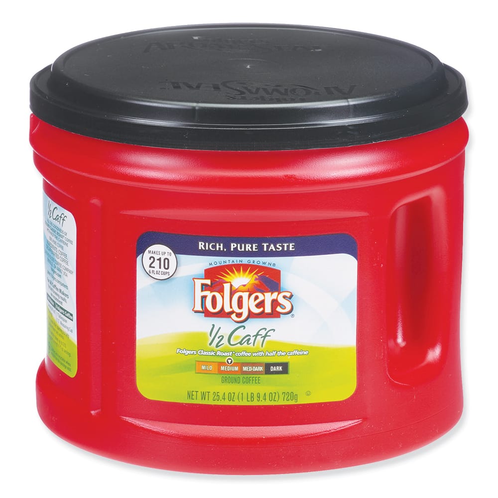Folgers - Coffee, Tea & Accessories; Breakroom Accessory Type: Coffee ; Breakroom Accessory Description: Beverages-Half-caffeinated Coffee; Bulk Ground - Exact Tool & Supply