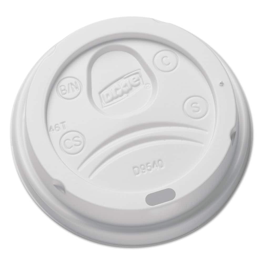 Dixie - Paper & Plastic Cups, Plates, Bowls & Utensils; Breakroom Accessory Type: Hot Cup Lid ; Breakroom Accessory Description: Cup Lids-Hot Cup ; Color: White - Exact Tool & Supply