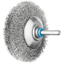 PFERD - Cup Brushes; Brush Diameter (Inch): 2-3/4 ; Fill Material: Stainless Steel ; Filament/Wire Diameter (Decimal Inch): 0.0100 ; Wire Type: Crimped Wire ; Arbor Type: Shank ; Arbor Hole Thread Size: 1/4 - Exact Tool & Supply