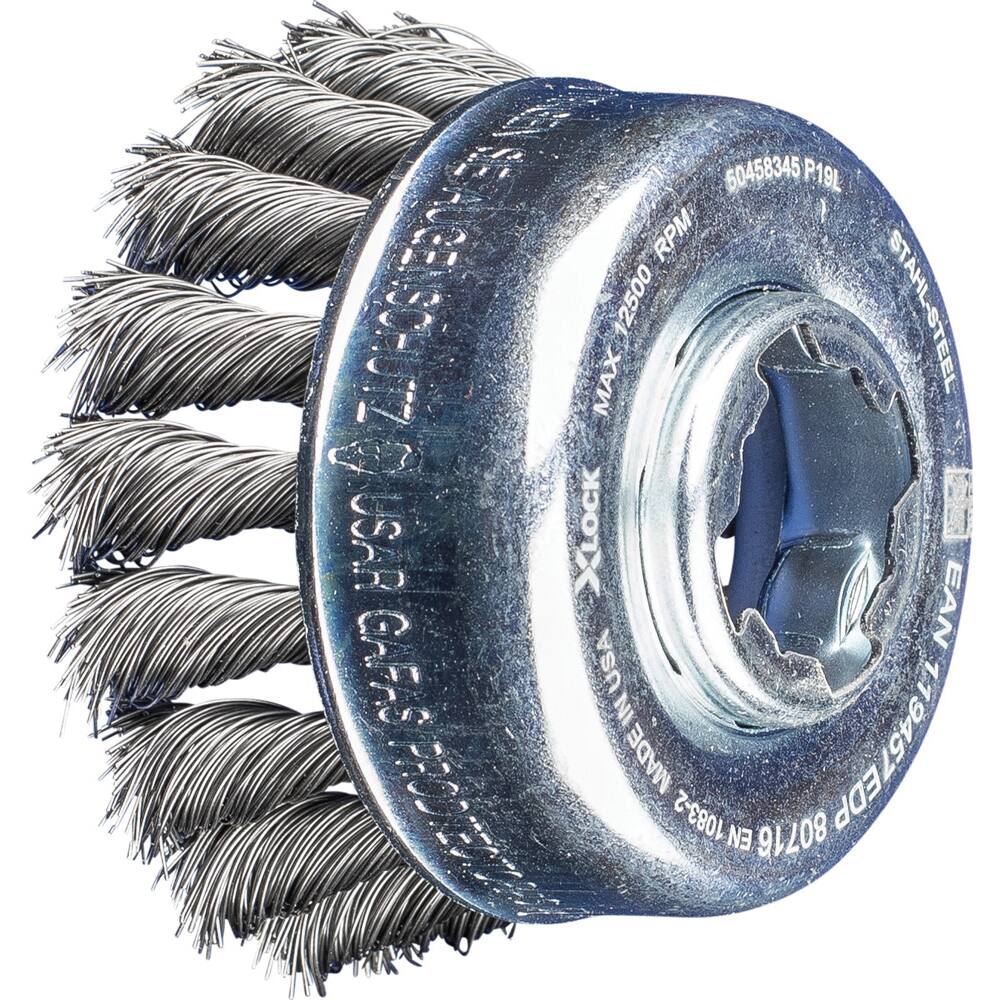 PFERD - Cup Brushes; Brush Diameter (Inch): 2-3/4 ; Fill Material: Carbon Steel ; Filament/Wire Diameter (Decimal Inch): 0.0140 ; Wire Type: Full Cable Twist; Single ; Arbor Type: X-LOCK ; Arbor Hole Thread Size: X-LOCK - Exact Tool & Supply
