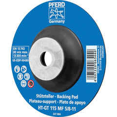PFERD - Disc Backing Pads; Backing Pad Type: Disc Backing Pad ; Pad Diameter (Inch): 4-1/2 ; Maximum RPM: 13300.000 ; Thread Size: 5/8-11 ; Density: Flexible - Exact Tool & Supply