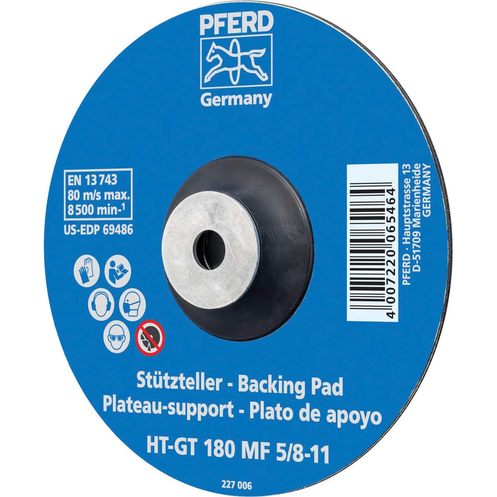 PFERD - Disc Backing Pads; Backing Pad Type: Disc Backing Pad ; Pad Diameter (Inch): 7 ; Maximum RPM: 8500.000 ; Thread Size: 5/8-11 ; Density: Flexible - Exact Tool & Supply