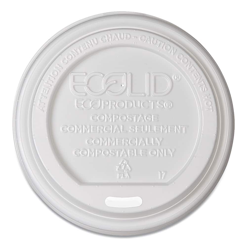ECO PRODUCTS - Paper & Plastic Cups, Plates, Bowls & Utensils; Breakroom Accessory Type: Hot Cup Lid ; Breakroom Accessory Description: Cup Lids-Hot Cup ; Color: White - Exact Tool & Supply