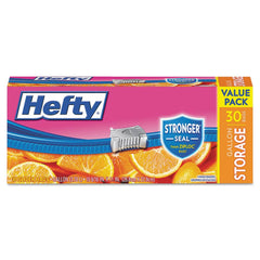 Hefty - Reclosable Food & Sandwich Bags; Volume Capacity: 1 Gal ; Width (Inch): 2-1/2 ; Container Shape: Rectangle ; Height (Inch): 11 ; Material: Plastic ; Thickness (mil): 1.5000 - Exact Tool & Supply