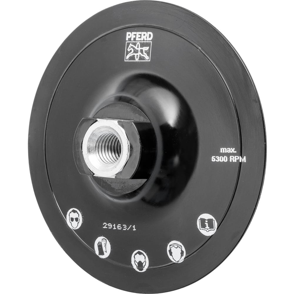 PFERD - Disc Backing Pads; Backing Pad Type: Hook & Loop ; Pad Diameter (Inch): 4-1/2 ; Maximum RPM: 5300.000 ; Thread Size: 5/8-11 ; Density: Medium - Exact Tool & Supply