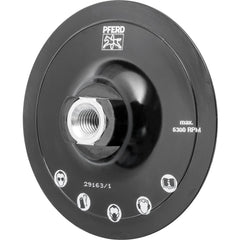 PFERD - Disc Backing Pads; Backing Pad Type: Hook & Loop ; Pad Diameter (Inch): 4-1/2 ; Maximum RPM: 5300.000 ; Thread Size: 5/8-11 ; Density: Medium - Exact Tool & Supply