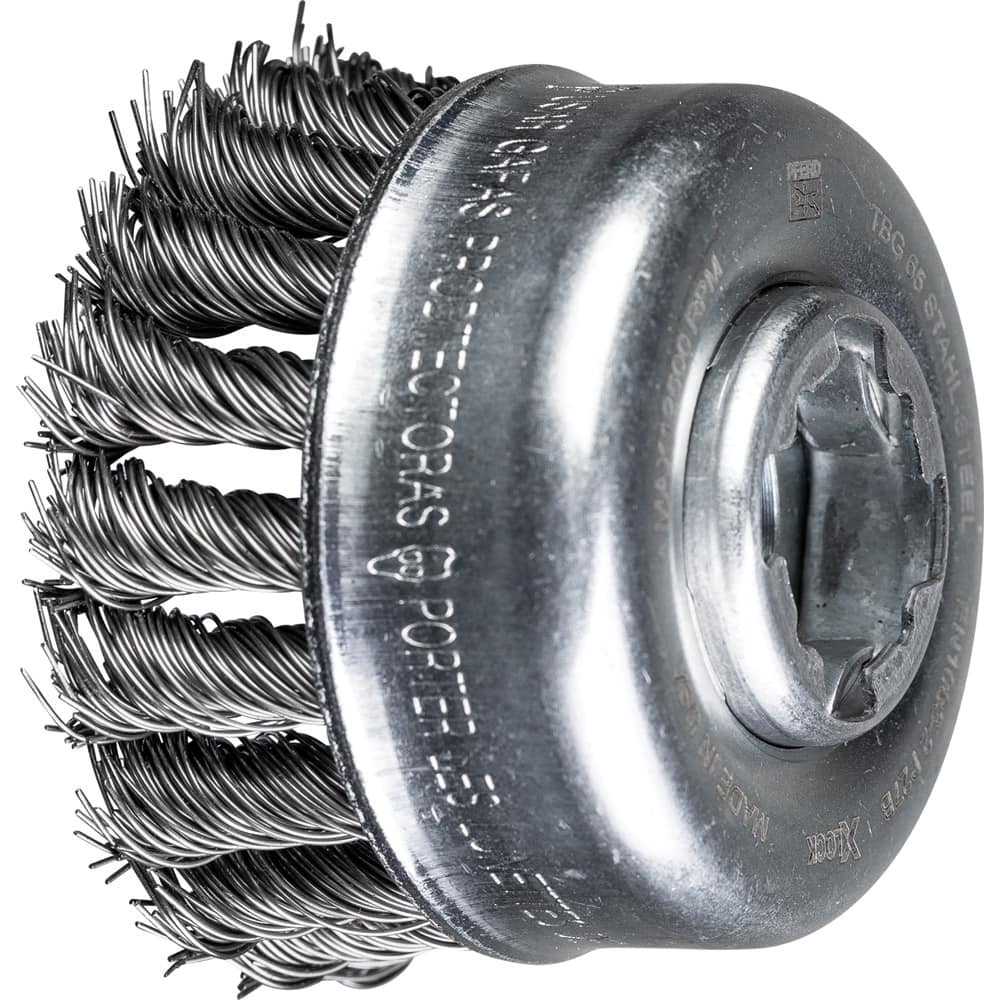 PFERD - Cup Brushes; Brush Diameter (Inch): 2-3/4 ; Fill Material: Carbon Steel ; Filament/Wire Diameter (Decimal Inch): 0.0200 ; Wire Type: Full Cable Twist; Single ; Arbor Type: X-LOCK ; Arbor Hole Thread Size: X-LOCK - Exact Tool & Supply