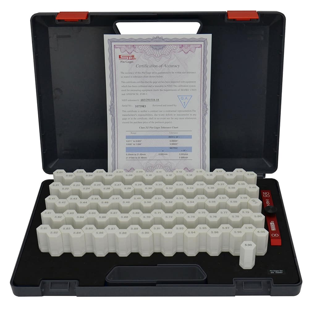 Class ZZ Plug Gage Set: 0.1575 to 0.1969″ Range, 101 Pc 0.002000″ Tolerance