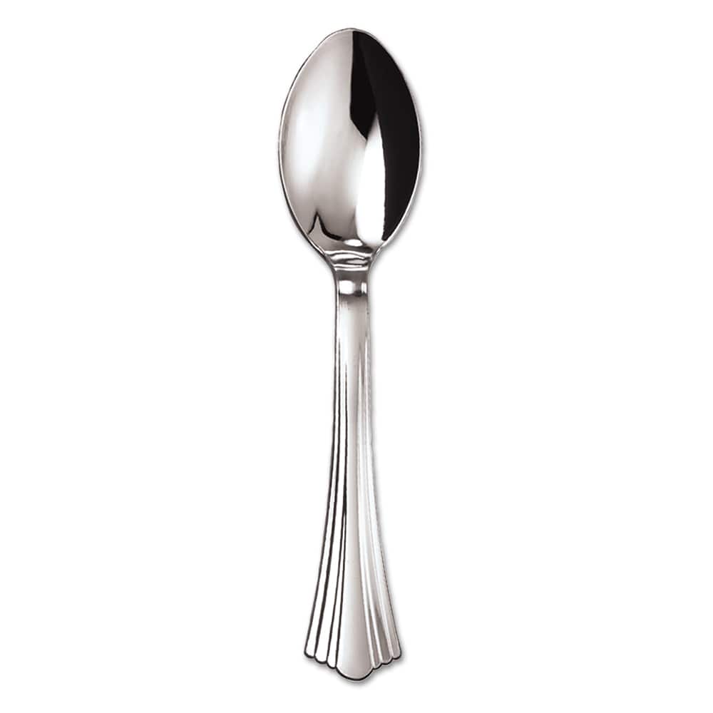 WNA - Paper & Plastic Cups, Plates, Bowls & Utensils; Breakroom Accessory Type: Soup Spoon ; Breakroom Accessory Description: Utensils-Disposable Soup Spoon ; Color: Silver - Exact Tool & Supply