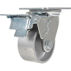Vestil - Standard Casters; Mount: With Holes ; Style: Swivel w/Total Brake ; Wheel Diameter: 4 (Inch); Wheel Width: 2 (Inch); Overall Height (Inch): 5-1/2 ; Load Capacity (Lb.): 1100.000 - Exact Tool & Supply