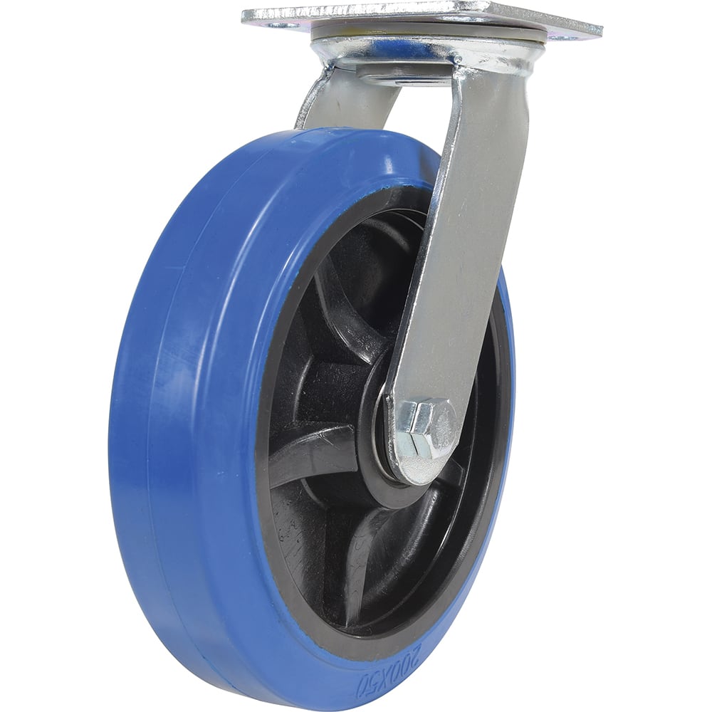 Vestil - Standard Casters; Mount: With Holes ; Style: Swivel ; Wheel Diameter: 8 (Inch); Wheel Width: 2 (Inch); Overall Height (Inch): 9-1/2 ; Load Capacity (Lb.): 770.000 - Exact Tool & Supply