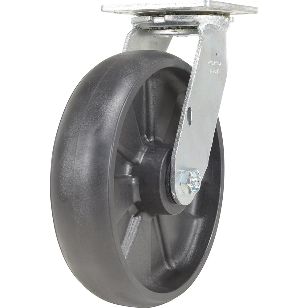 Vestil - Standard Casters; Mount: With Holes ; Style: Swivel ; Wheel Diameter: 8 (Inch); Wheel Width: 2 (Inch); Overall Height (Inch): 5-1/2 ; Load Capacity (Lb.): 1250.000 - Exact Tool & Supply