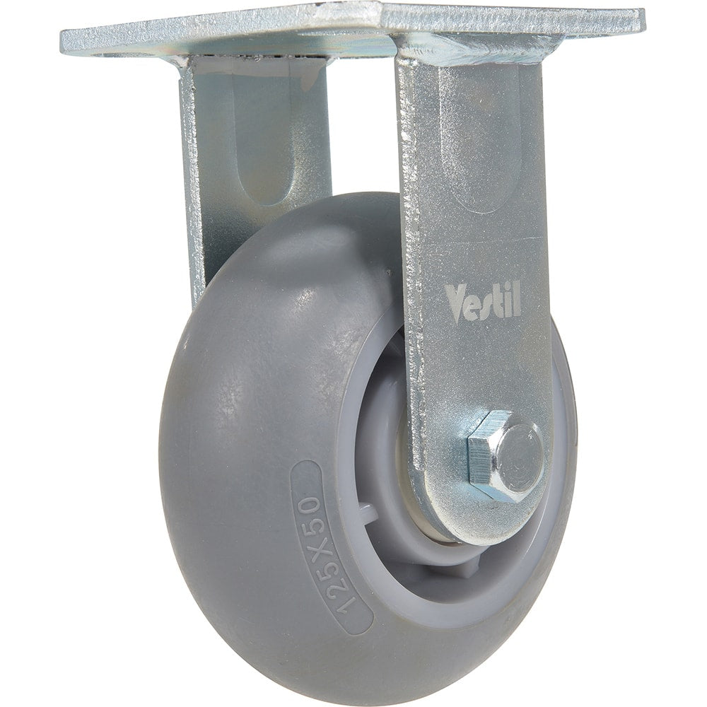 Vestil - Standard Casters; Mount: With Holes ; Style: Rigid ; Wheel Diameter: 5 (Inch); Wheel Width: 2 (Inch); Overall Height (Inch): 6-1/2 ; Load Capacity (Lb.): 551.000 - Exact Tool & Supply
