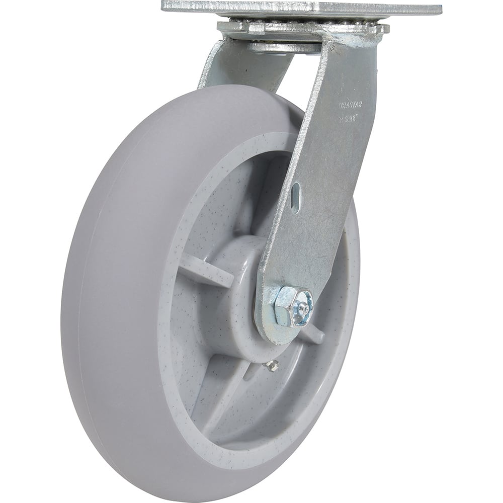 Vestil - Standard Casters; Mount: With Holes ; Style: Swivel ; Wheel Diameter: 8 (Inch); Wheel Width: 2 (Inch); Overall Height (Inch): 9-1/2 ; Load Capacity (Lb.): 675.000 - Exact Tool & Supply