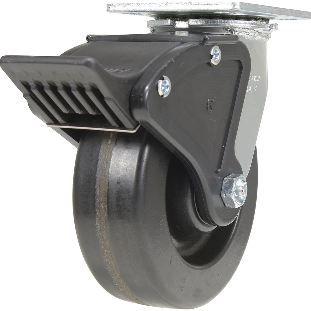 Vestil - Standard Casters; Mount: With Holes ; Style: Swivel w/Total Brake ; Wheel Diameter: 6 (Inch); Wheel Width: 2 (Inch); Overall Height (Inch): 7-1/2 ; Load Capacity (Lb.): 1200.000 - Exact Tool & Supply