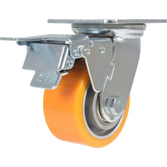 Vestil - Standard Casters; Mount: With Holes ; Style: Swivel w/Total Brake ; Wheel Diameter: 4 (Inch); Wheel Width: 2 (Inch); Overall Height (Inch): 5-1/2 ; Load Capacity (Lb.): 660.000 - Exact Tool & Supply