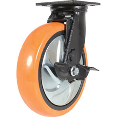 Vestil - Standard Casters; Mount: With Holes ; Style: Swivel w/Brake ; Wheel Diameter: 8 (Inch); Wheel Width: 2 (Inch); Overall Height (Inch): 9-1/2 ; Load Capacity (Lb.): 925.000 - Exact Tool & Supply
