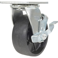 Vestil - Standard Casters; Mount: With Holes ; Style: Swivel w/Brake ; Wheel Diameter: 5 (Inch); Wheel Width: 2 (Inch); Overall Height (Inch): 6-1/2 ; Load Capacity (Lb.): 1000.000 - Exact Tool & Supply
