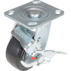 Vestil - Standard Casters; Mount: With Holes ; Style: Swivel w/Brake ; Wheel Diameter: 4 (Inch); Wheel Width: 2 (Inch); Overall Height (Inch): 5-9/16 ; Load Capacity (Lb.): 551.000 - Exact Tool & Supply