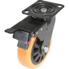 Vestil - Standard Casters; Mount: With Holes ; Style: Swivel w/Total Brake ; Wheel Diameter: 6 (Inch); Wheel Width: 2 (Inch); Overall Height (Inch): 7-1/2 ; Load Capacity (Lb.): 836.000 - Exact Tool & Supply
