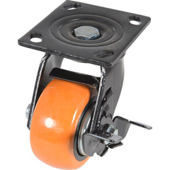 Vestil - Standard Casters; Mount: With Holes ; Style: Swivel w/Brake ; Wheel Diameter: 4 (Inch); Wheel Width: 2 (Inch); Overall Height (Inch): 5-9/16 ; Load Capacity (Lb.): 551.000 - Exact Tool & Supply