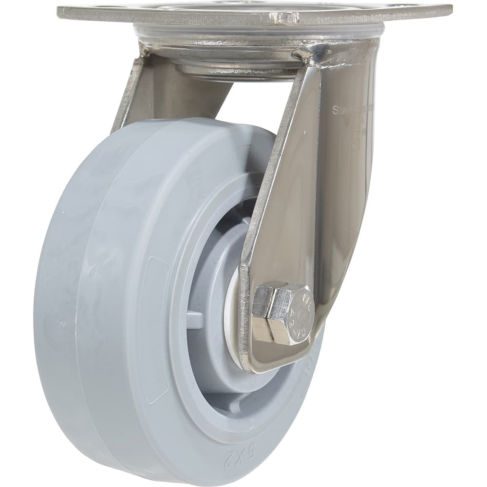 Vestil - Standard Casters; Mount: With Holes ; Style: Swivel ; Wheel Diameter: 5 (Inch); Wheel Width: 2 (Inch); Overall Height (Inch): 6-1/2 ; Load Capacity (Lb.): 500.000 - Exact Tool & Supply