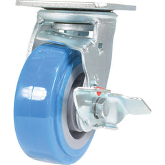 Vestil - Standard Casters; Mount: With Holes ; Style: Swivel w/Brake ; Wheel Diameter: 5 (Inch); Wheel Width: 2 (Inch); Overall Height (Inch): 6-9/16 ; Load Capacity (Lb.): 771.000 - Exact Tool & Supply