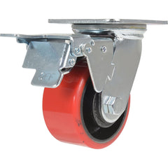 Vestil - Standard Casters; Mount: With Holes ; Style: Swivel w/Total Brake ; Wheel Diameter: 4 (Inch); Wheel Width: 2 (Inch); Overall Height (Inch): 5-1/2 ; Load Capacity (Lb.): 792.000 - Exact Tool & Supply