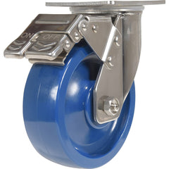 Vestil - Standard Casters; Mount: With Holes ; Style: Swivel w/Total Brake ; Wheel Diameter: 6 (Inch); Wheel Width: 2 (Inch); Overall Height (Inch): 7-1/2 ; Load Capacity (Lb.): 1200.000 - Exact Tool & Supply