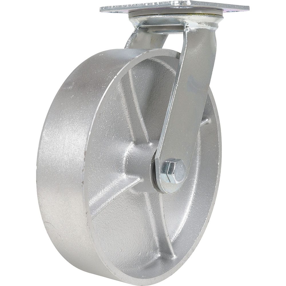 Vestil - Standard Casters; Mount: With Holes ; Style: Swivel ; Wheel Diameter: 8 (Inch); Wheel Width: 2 (Inch); Overall Height (Inch): 9-1/2 ; Load Capacity (Lb.): 1760.000 - Exact Tool & Supply