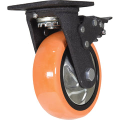 Vestil - Standard Casters; Mount: With Holes ; Style: Swivel w/Total Brake ; Wheel Diameter: 6 (Inch); Wheel Width: 2 (Inch); Overall Height (Inch): 7-1/2 ; Load Capacity (Lb.): 837.000 - Exact Tool & Supply